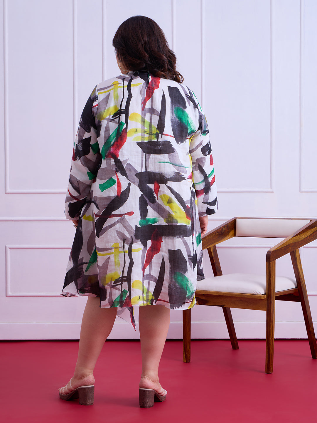 Ziva Abstract Linen Dress