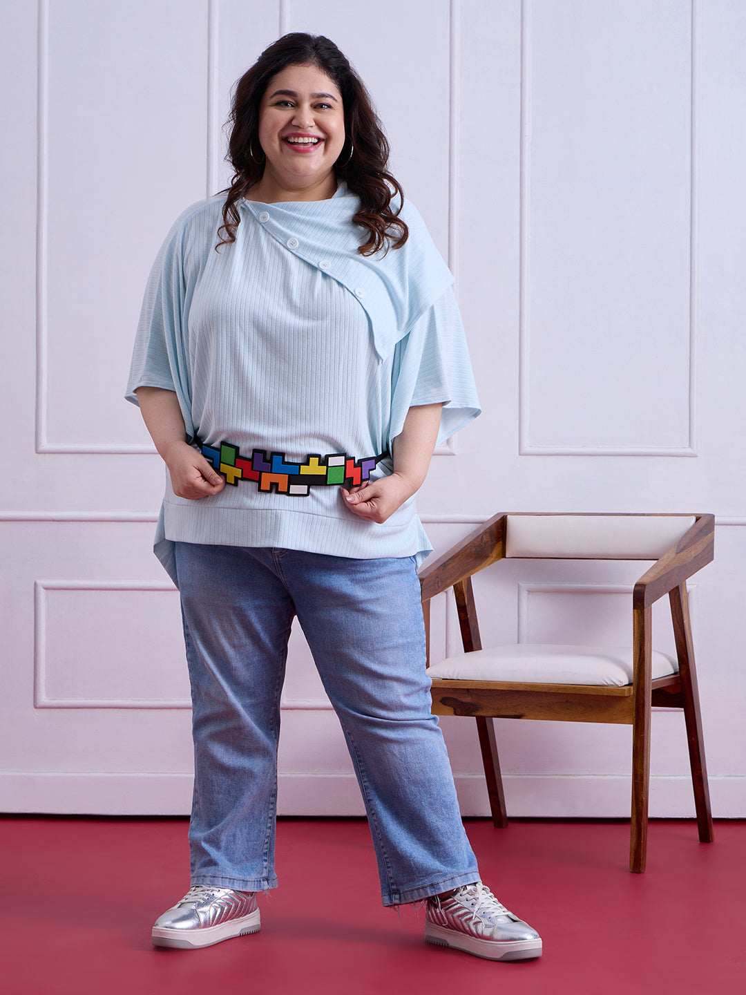 AQUA DRAPE BUTTON TOP