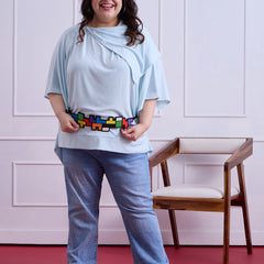 AQUA DRAPE BUTTON TOP