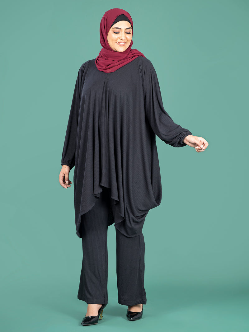 MIRA CORD SET - RIBBED BLACK