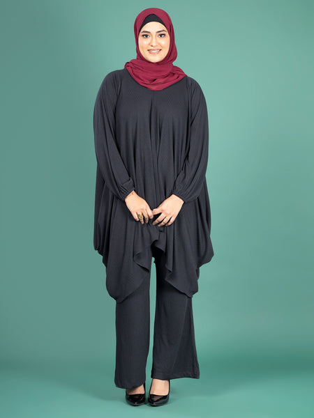 MIRA CORD SET - RIBBED BLACK