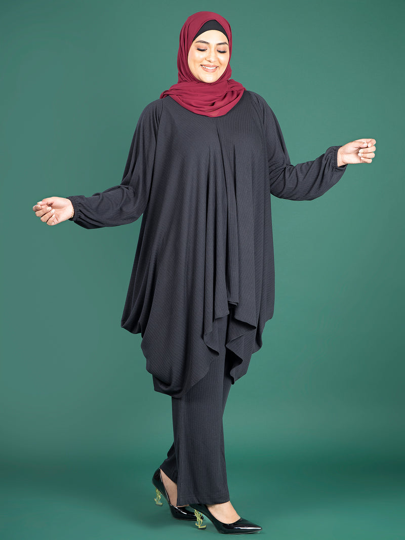 MIRA CORD SET - RIBBED BLACK