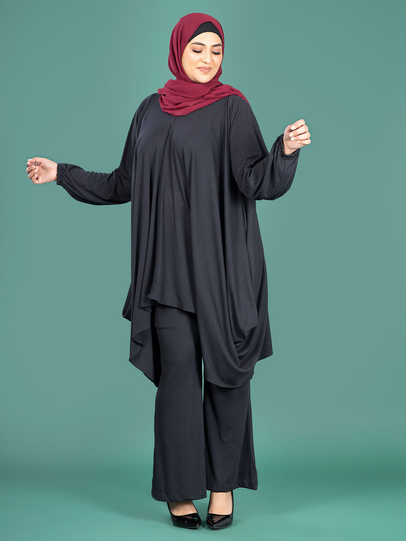 MIRA CORD SET - RIBBED BLACK
