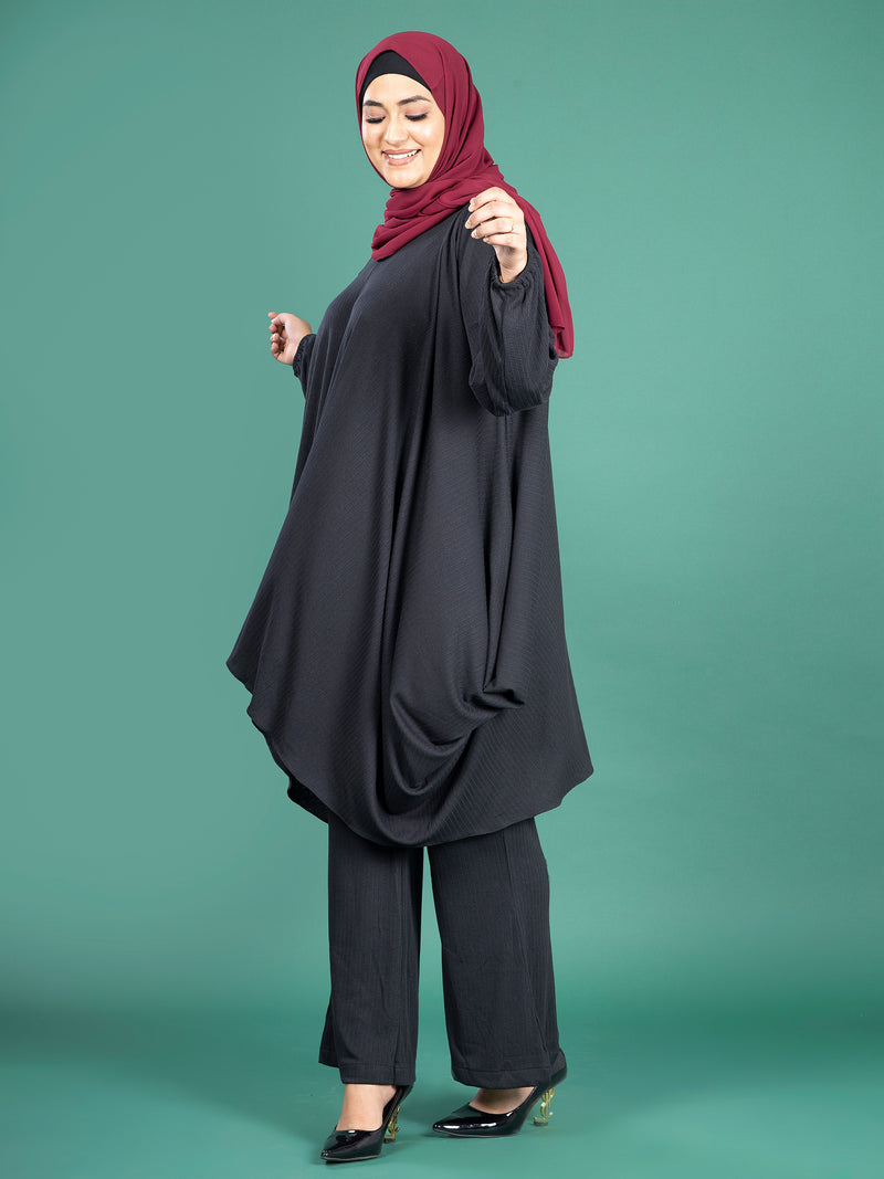 MIRA CORD SET - RIBBED BLACK