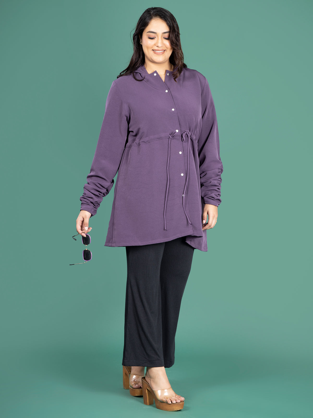 PLUM HOODIE SHIRT