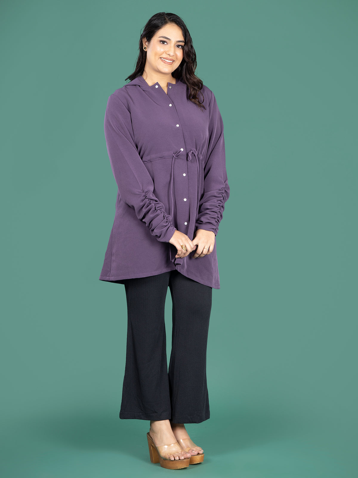 PLUM HOODIE SHIRT