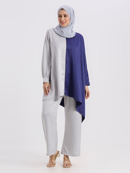 ELORA CORD SET - GREY & NAVY BLUE