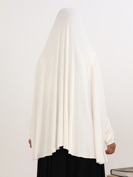 NAMAZ CHADAR SHORT WITH SLEEVES - WHITE