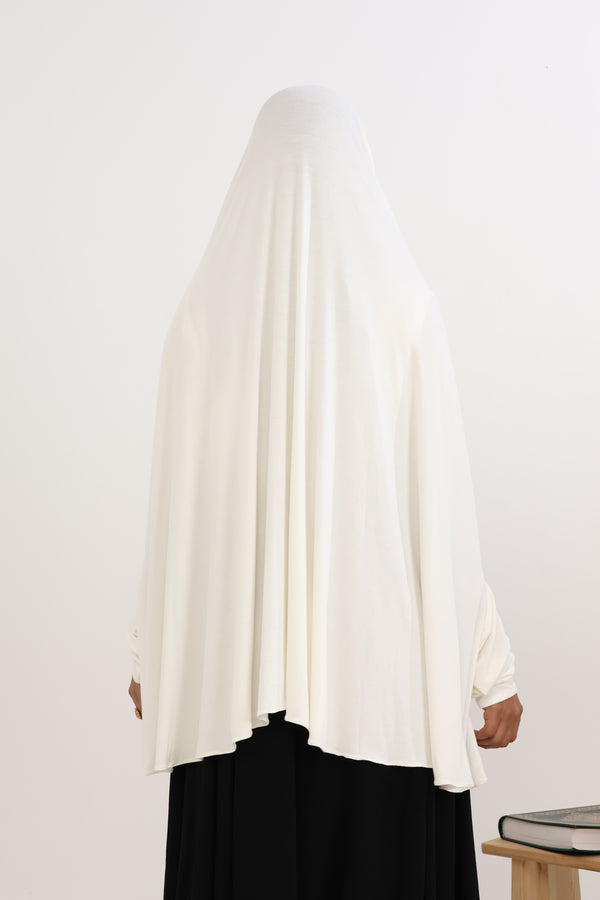NAMAZ CHADAR SHORT WITH SLEEVES - WHITE