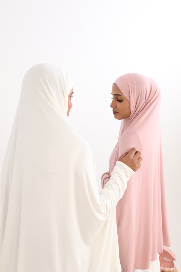 NAMAZ CHADAR SHORT WITH SLEEVES - WHITE