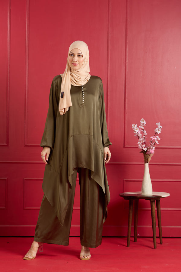 OLIVE DRAPE LUXE CORD SET