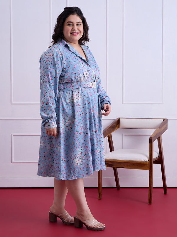 FLORA DENIM COTTON DRESS