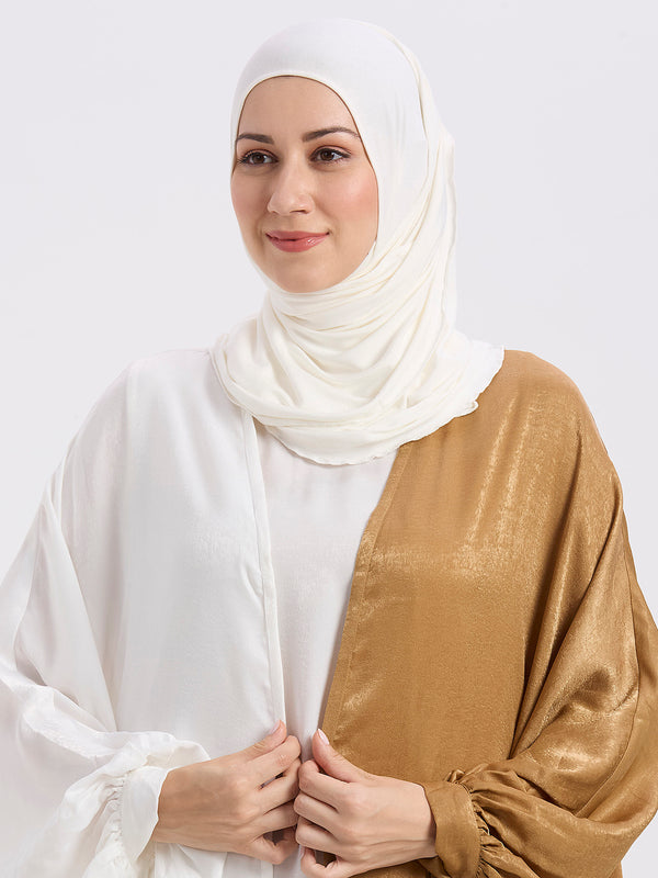 ELAF DUAL TONE ABAYA - GOLD & IVORY