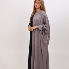 ELAF DUAL TONE ABAYA - BLACK AND SILVER
