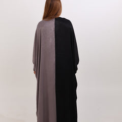 ELAF DUAL TONE ABAYA - BLACK AND SILVER