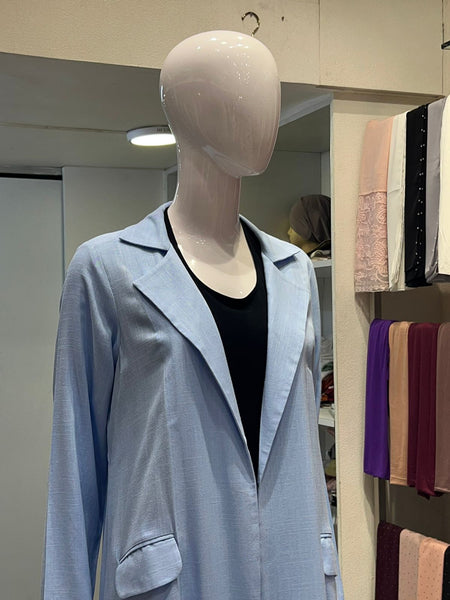 FAY LINEN BLAZER - SKY BLUE