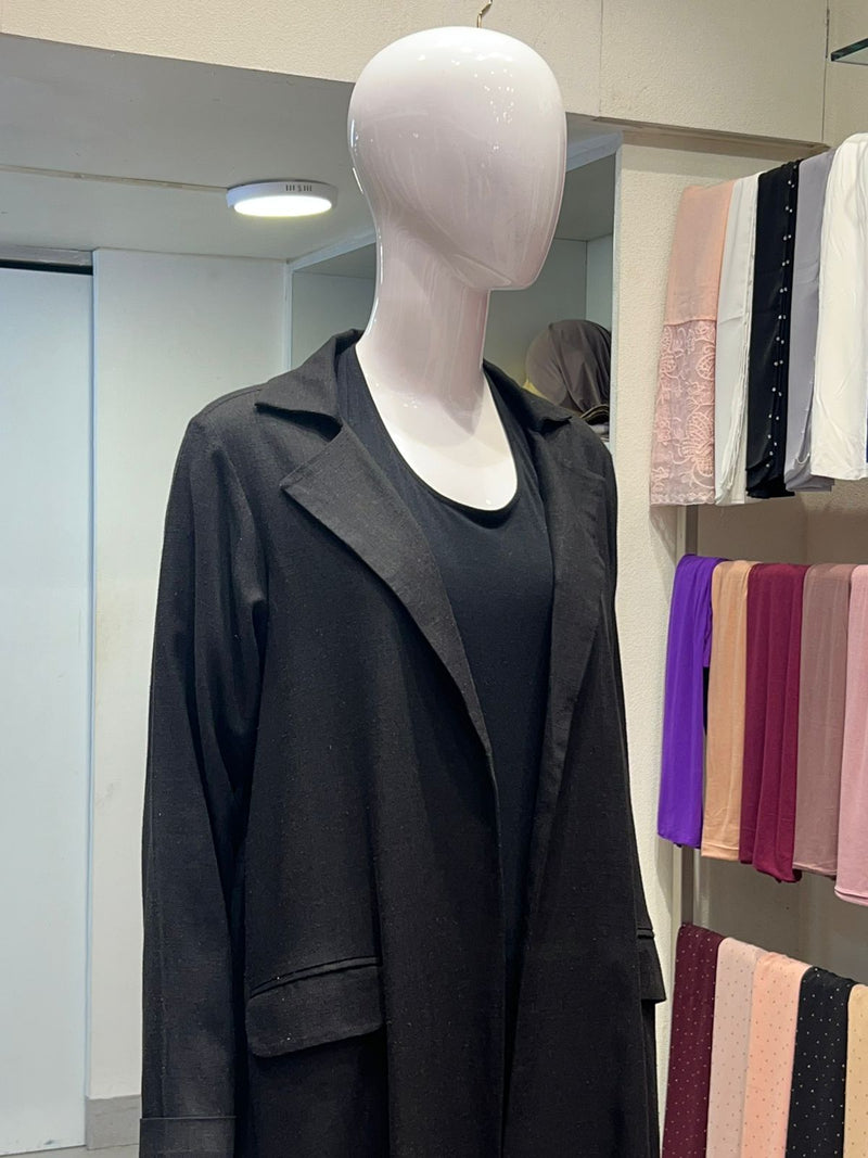FAY LINEN BLAZER - BLACK