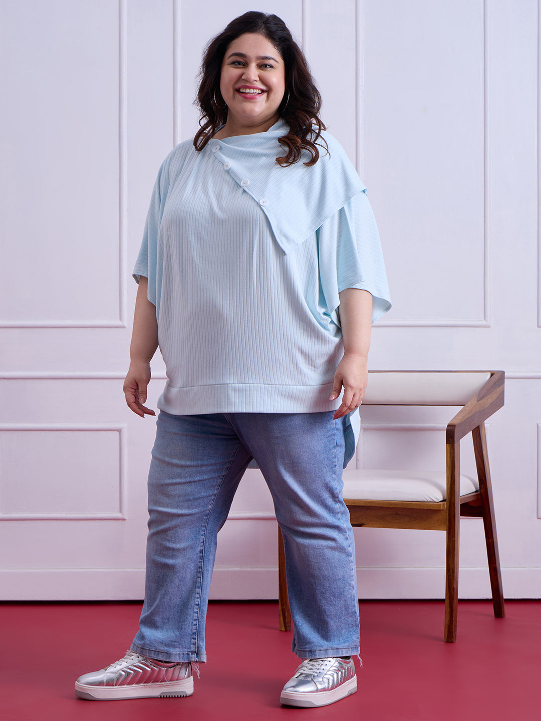 AQUA DRAPE BUTTON TOP
