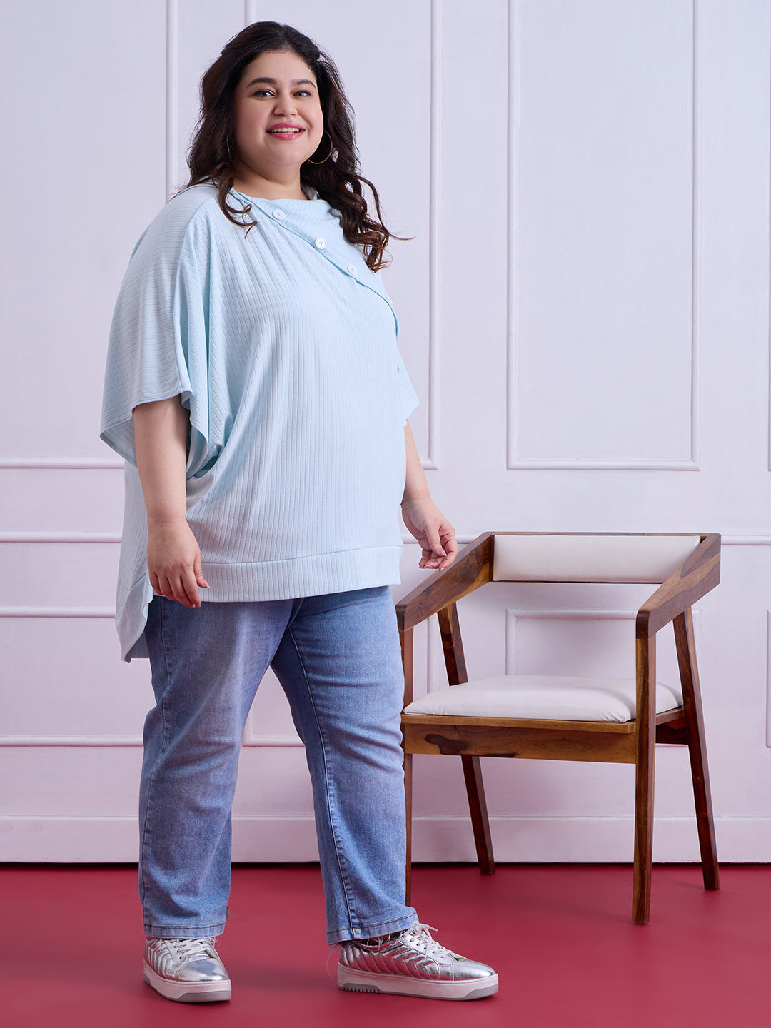 AQUA DRAPE BUTTON TOP