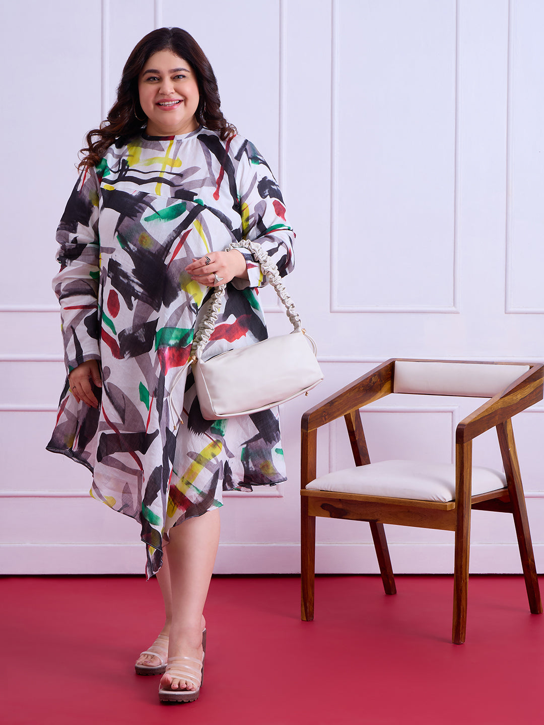 Ziva Abstract Linen Dress