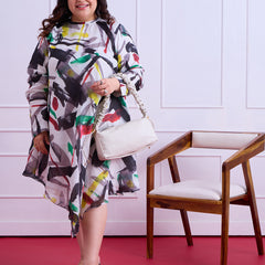 Ziva Abstract Linen Dress
