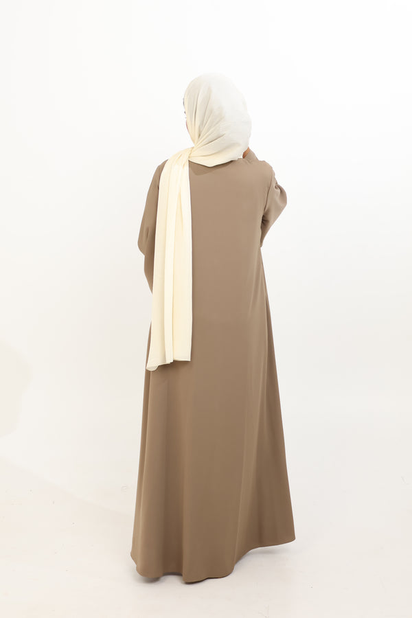 NORA PEARL BUTTON ABAYA / DRESS LONG DRESS  - WITH HIJAB