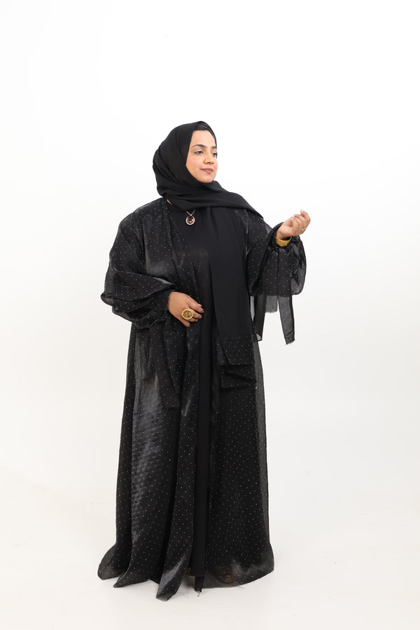 LEILA ORGANZA ABAYA 2PC WITH HIJAB