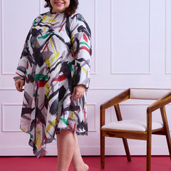 Ziva Abstract Linen Dress