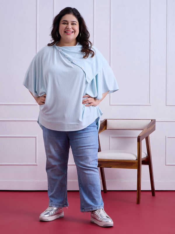 AQUA DRAPE BUTTON TOP