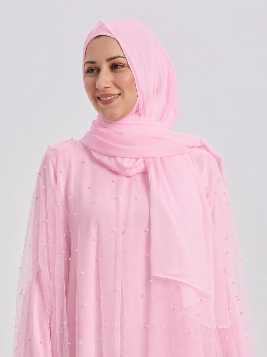 Sophia Pearl Abaya - Pink