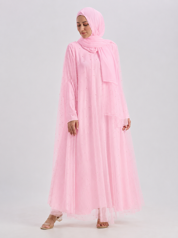 Sophia Pearl Abaya - Pink