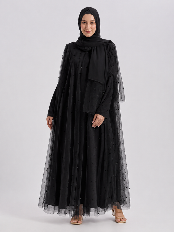 Sophia Pearl Abaya - Black