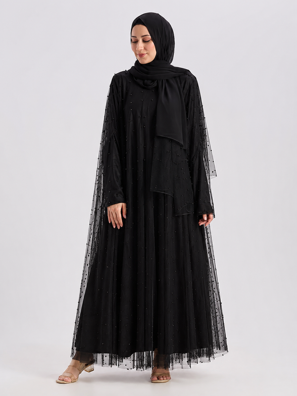 Sophia Pearl Abaya - Black