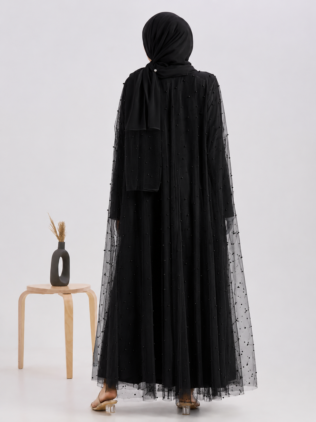 Sophia Pearl Abaya - Black