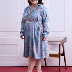 Flora Denim Cotton Dress
