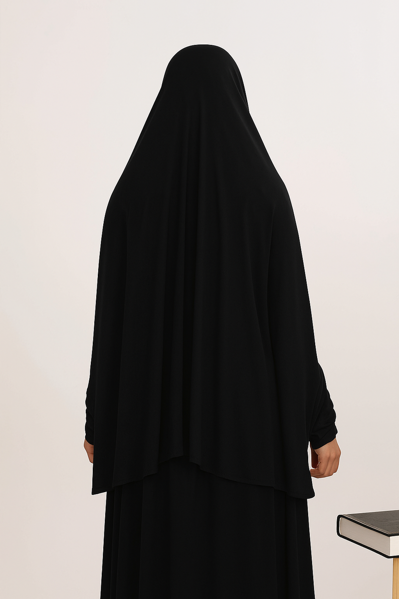 NAMAZ CHADAR SHORT WITH SLEEVE - BLACK