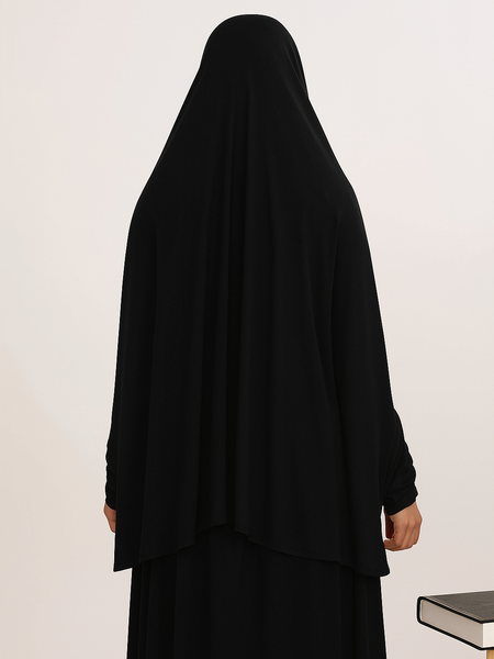 NAMAZ CHADAR SHORT WITH SLEEVE - BLACK