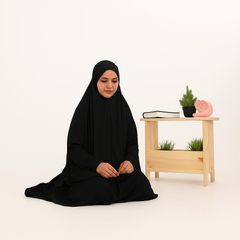 NAMAZ CHADAR SHORT WITH SLEEVE - BLACK