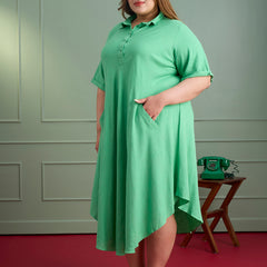MINT BREEZE LINEN DRESS