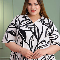 LEAFY BREEZE COWL DRESS