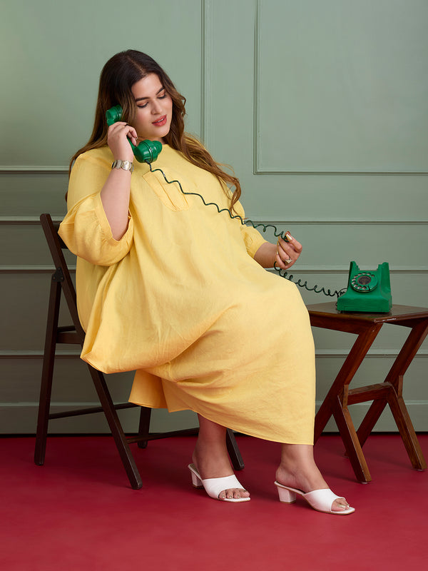 MELLOW YELLOW LINEN DRESS
