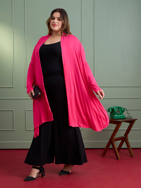 AIRA RUFFLE JACKET - HOT PINK