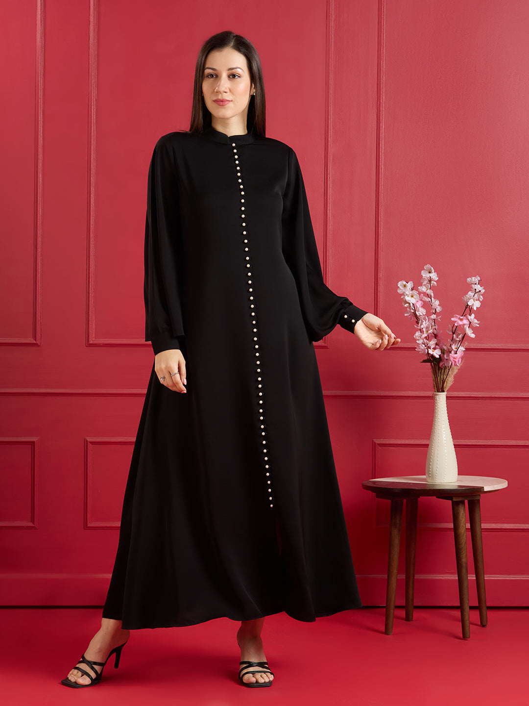 NORA PEARL ABAYA - JET BLACK