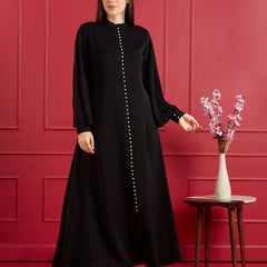NORA PEARL ABAYA - JET BLACK