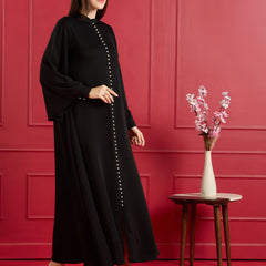 NORA PEARL ABAYA - JET BLACK