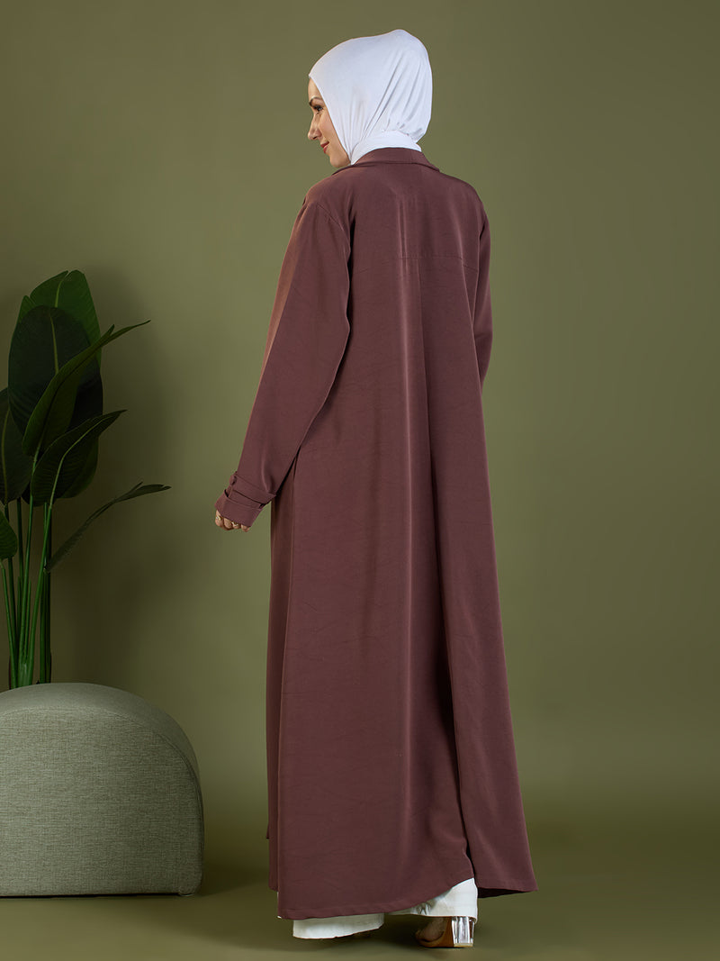 AMEERA OPEN BLAZER - MOCHA