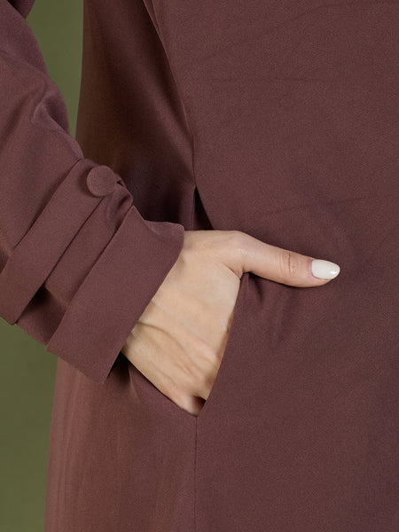 AMEERA OPEN BLAZER - MOCHA