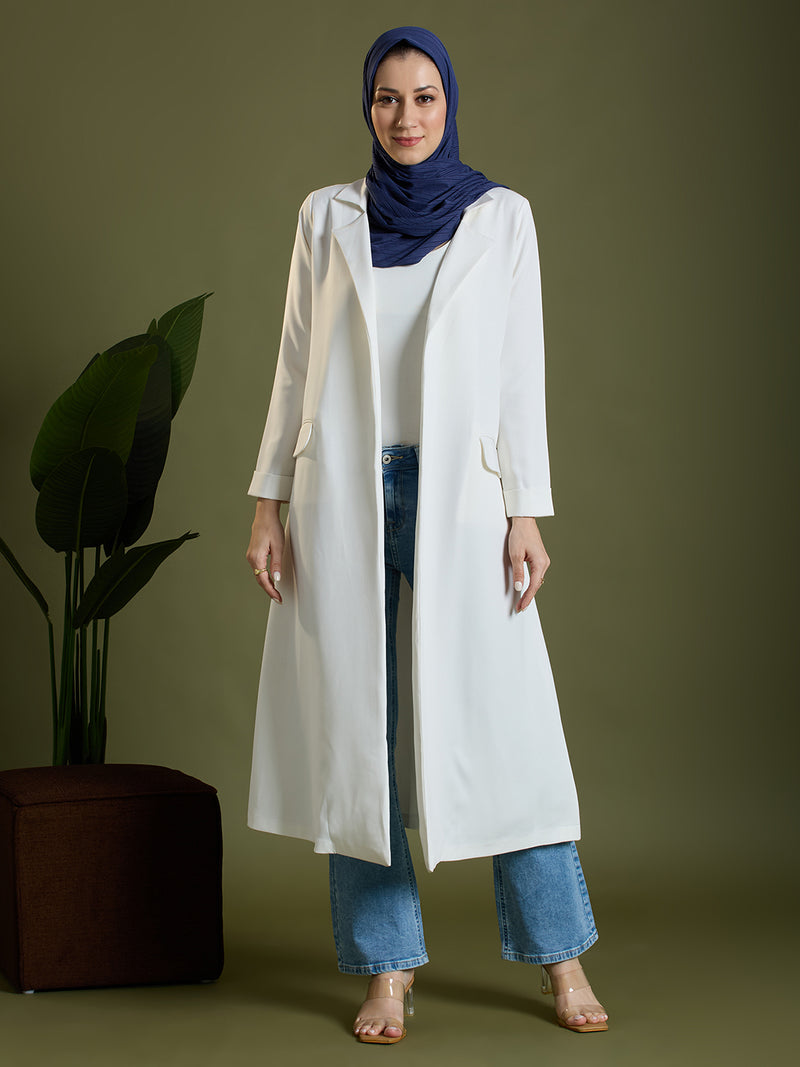 FAY LONG BLAZER - WHITE