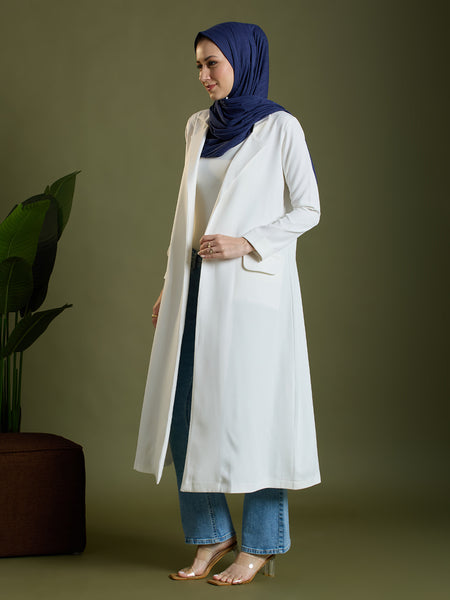 FAY LONG BLAZER - WHITE