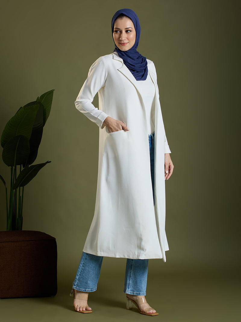 FAY LONG BLAZER - WHITE